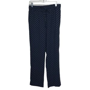 Loft Outlet Navy Blue Polka Dot Drawstring Pants